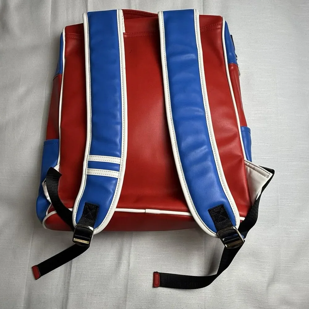 Tote & Carry Buffalo Fridge Red White And Blue Vegan Leather Large Backpack